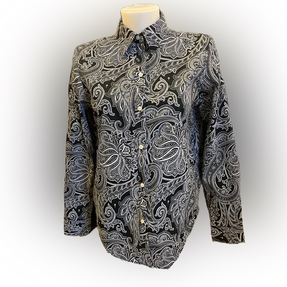 Lauren Ralph Lauren Paisley Print Blouse S - Picture 1 of 9